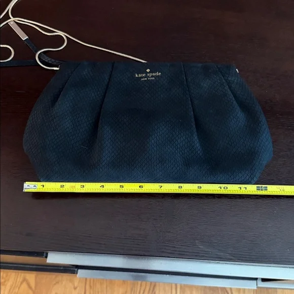 Kate Spade Black Clutch with gold strap - Picture 10 of 11